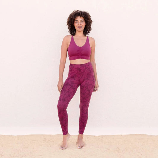 Leggings da yoga in tencel abbinati con top sportivo